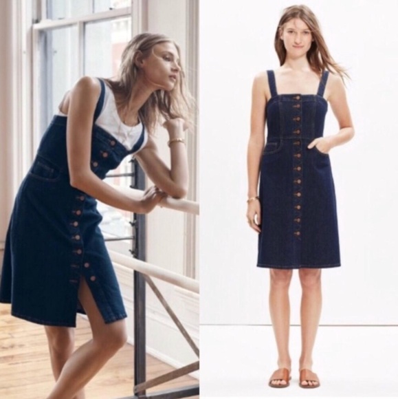 Madewell Dresses & Skirts - Madewell Matilda Denim Overall Dress Button Front